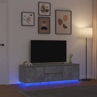 vidaXL Mobile Porta TV con Luci LED Grigio Cemento 160,5x41x50 cm