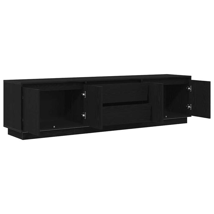 vidaXL Mobile Porta TV con Luci LED Rovere Nero 193,5x41x50 cm