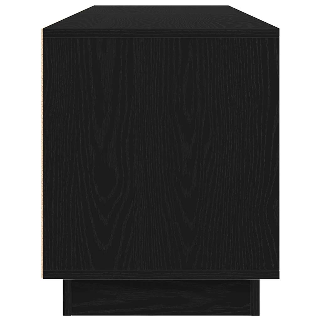 vidaXL Mobile Porta TV con Luci LED Rovere Nero 193,5x41x50 cm