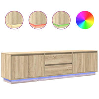 vidaXL Mobile Porta TV con Luci LED Rovere Sonoma 193,5x41x50 cm