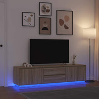 vidaXL Mobile Porta TV con Luci LED Rovere Sonoma 193,5x41x50 cm