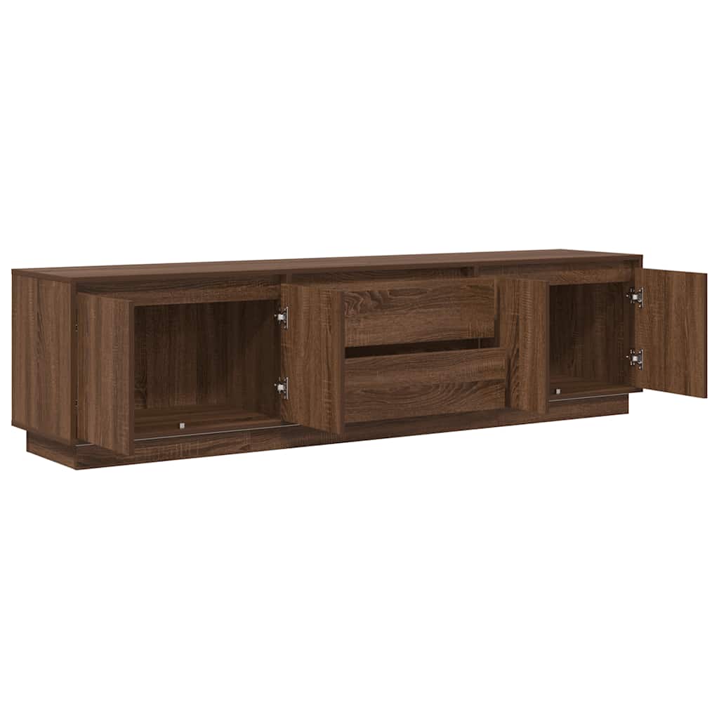 vidaXL Mobile Porta TV con Luci LED Rovere Marrone 193,5x41x50 cm