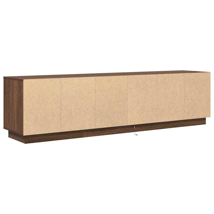 vidaXL Mobile Porta TV con Luci LED Rovere Marrone 193,5x41x50 cm