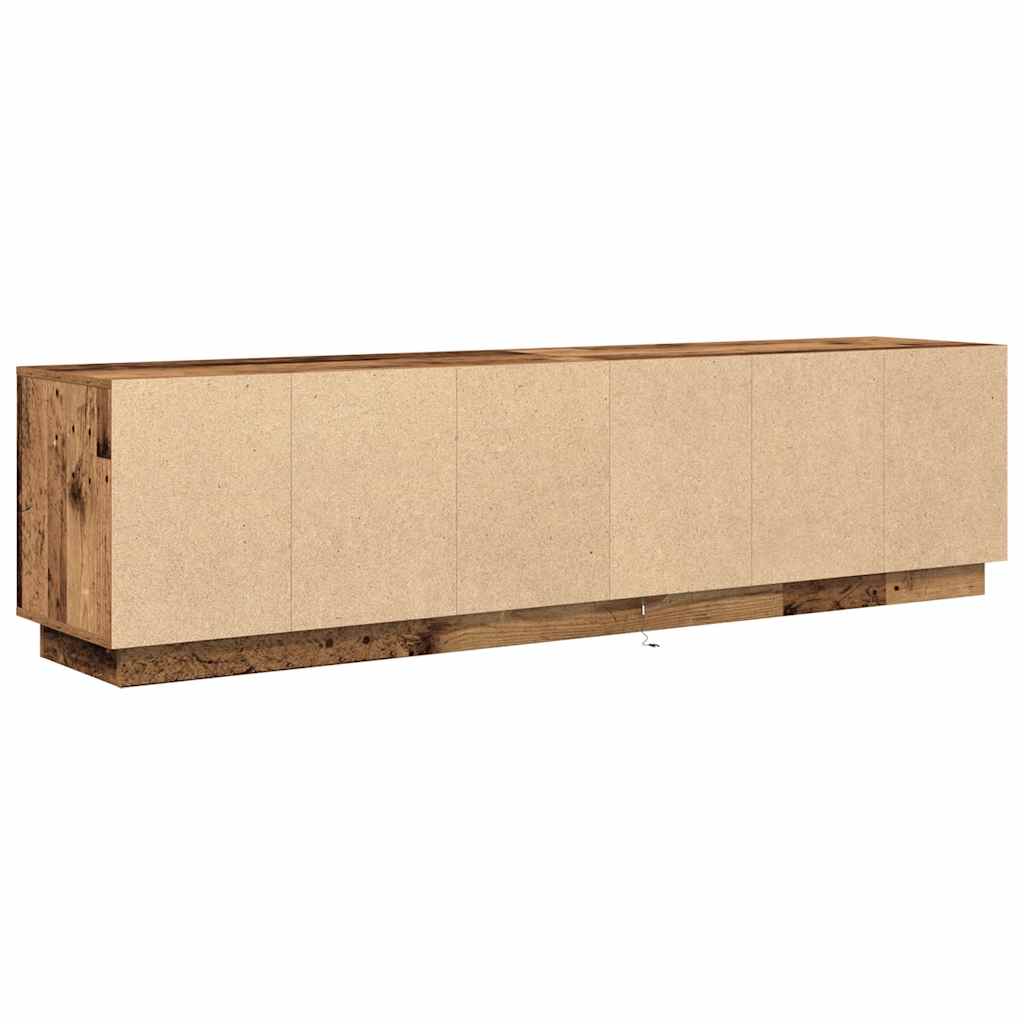 vidaXL Mobile Porta TV con Luci LED Legno Antico 193,5x41x50 cm