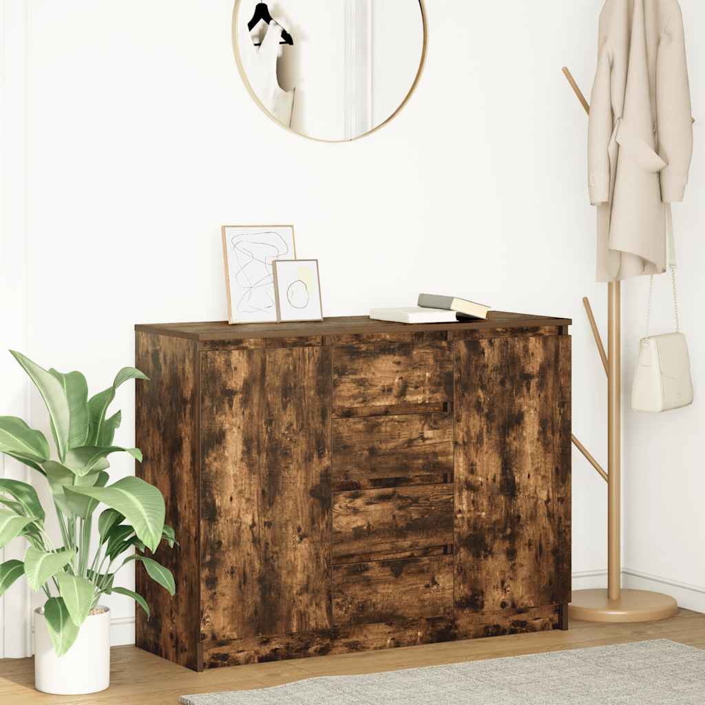 vidaXL Credenza con Cassetti Rovere Fumo 100,5x35x76 cm in Truciolato