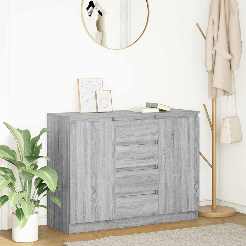 vidaXL Credenza con Cassetti Grigio Sonoma 100,5x35x76cm in Truciolato