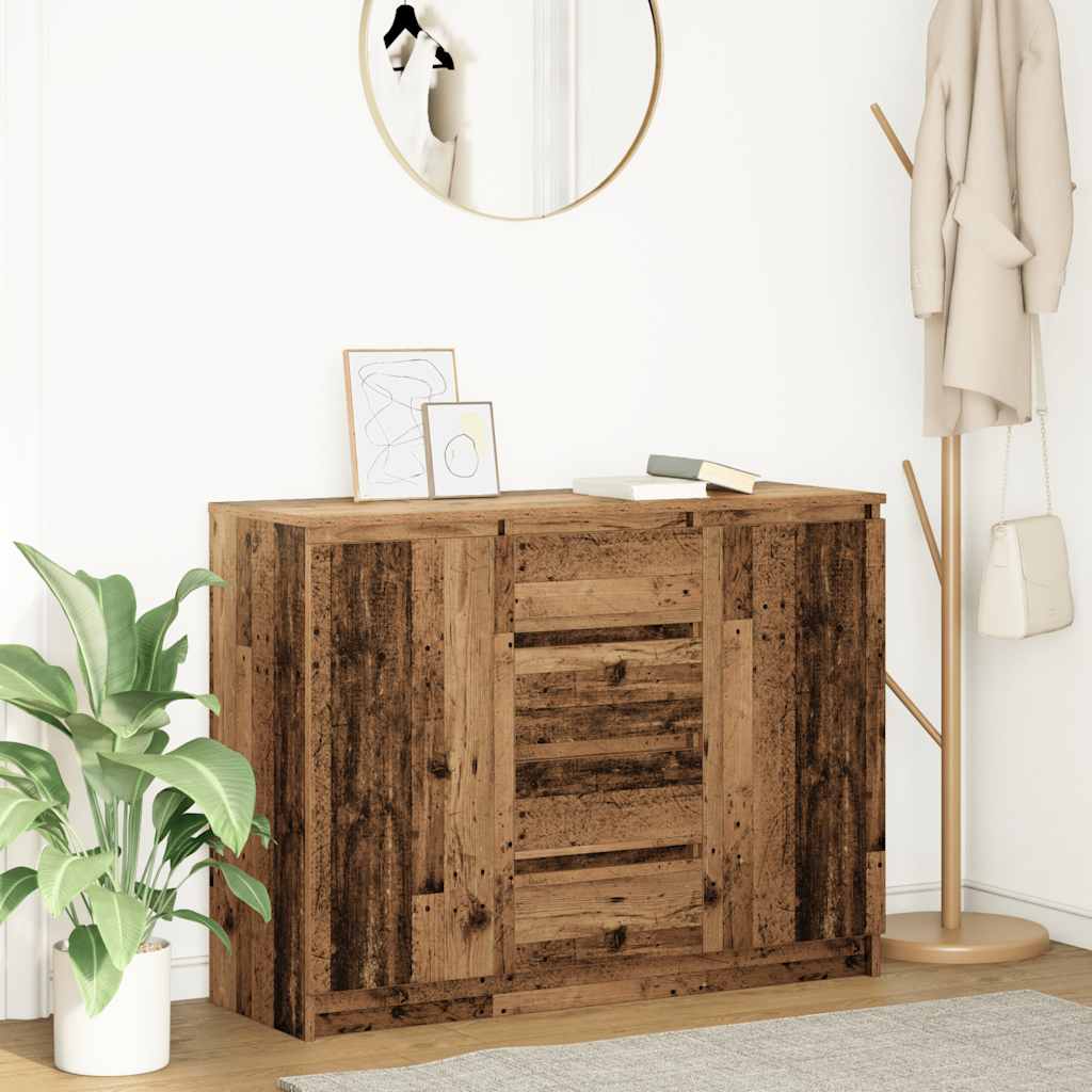 Credenza con Cassetti Legno Antico 100,5x35x76 cm in Truciolato