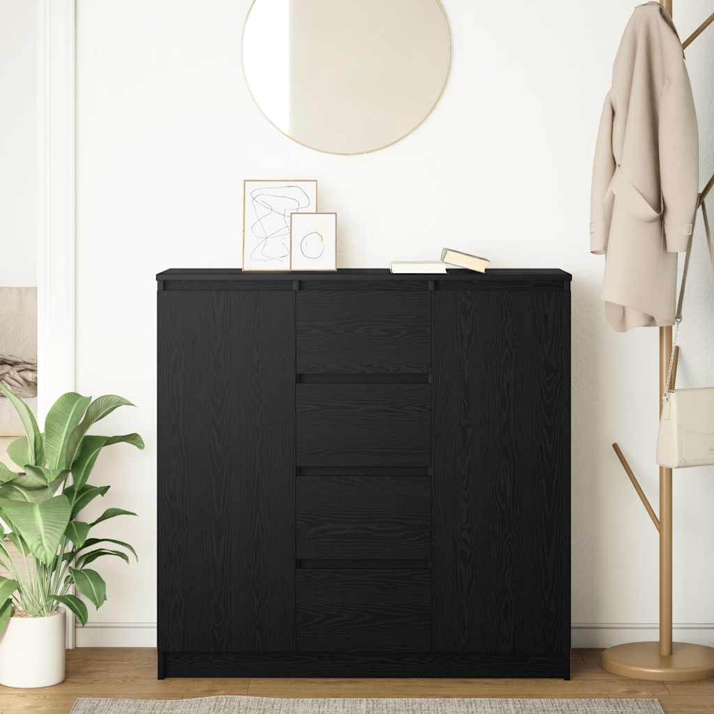 vidaXL Credenza con Cassetti Rovere Nero 100,5x35x98,5 cm Truciolato