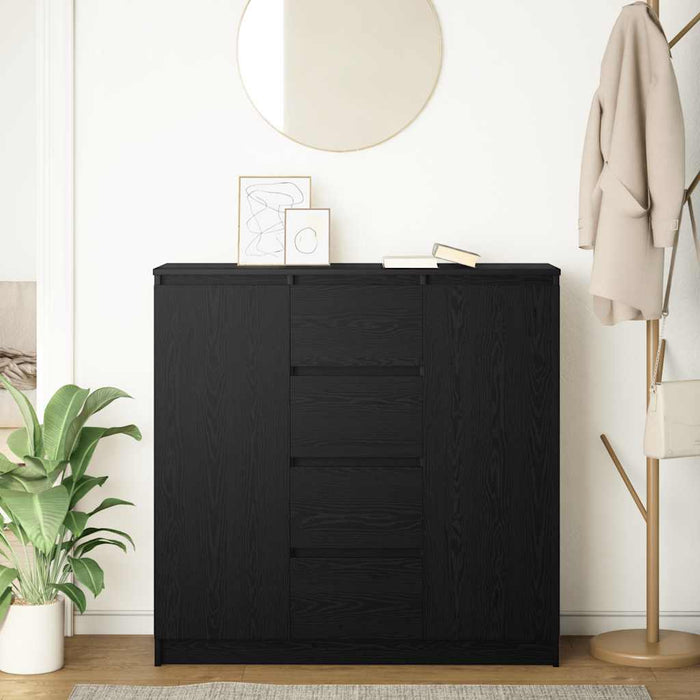 vidaXL Credenza con Cassetti Rovere Nero 100,5x35x98,5 cm Truciolato