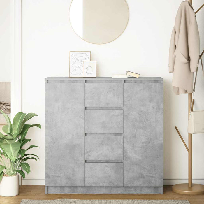 vidaXL Credenza con Cassetti Grigio Cemento 100,5x35x98,5cm Truciolato