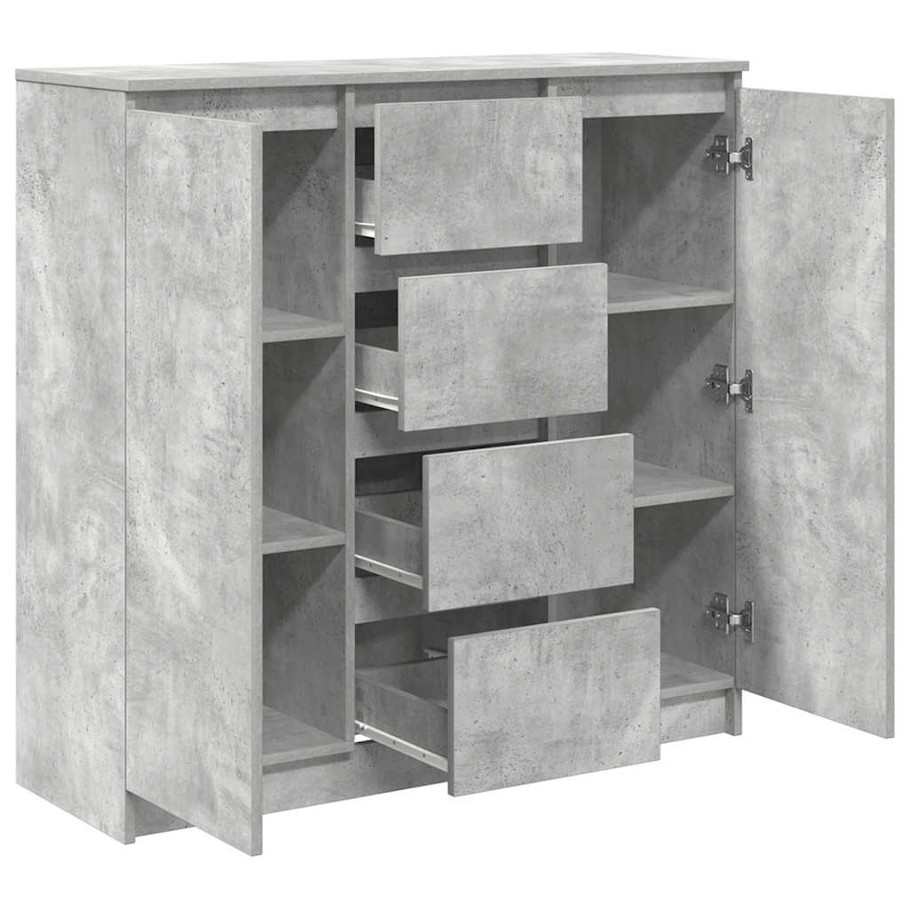 vidaXL Credenza con Cassetti Grigio Cemento 100,5x35x98,5cm Truciolato
