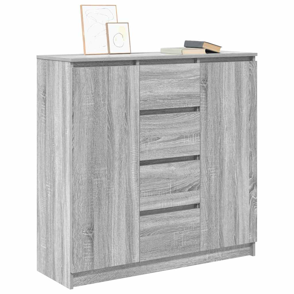 Credenza con Cassetti Grigio Sonoma 100,5x35x98,5 cm Truciolato