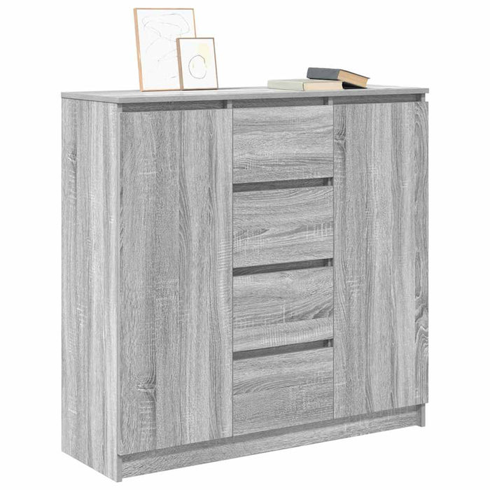Credenza con Cassetti Grigio Sonoma 100,5x35x98,5 cm Truciolato