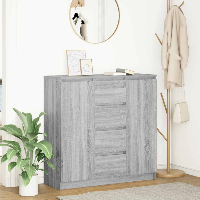 Credenza con Cassetti Grigio Sonoma 100,5x35x98,5 cm Truciolato 3328458