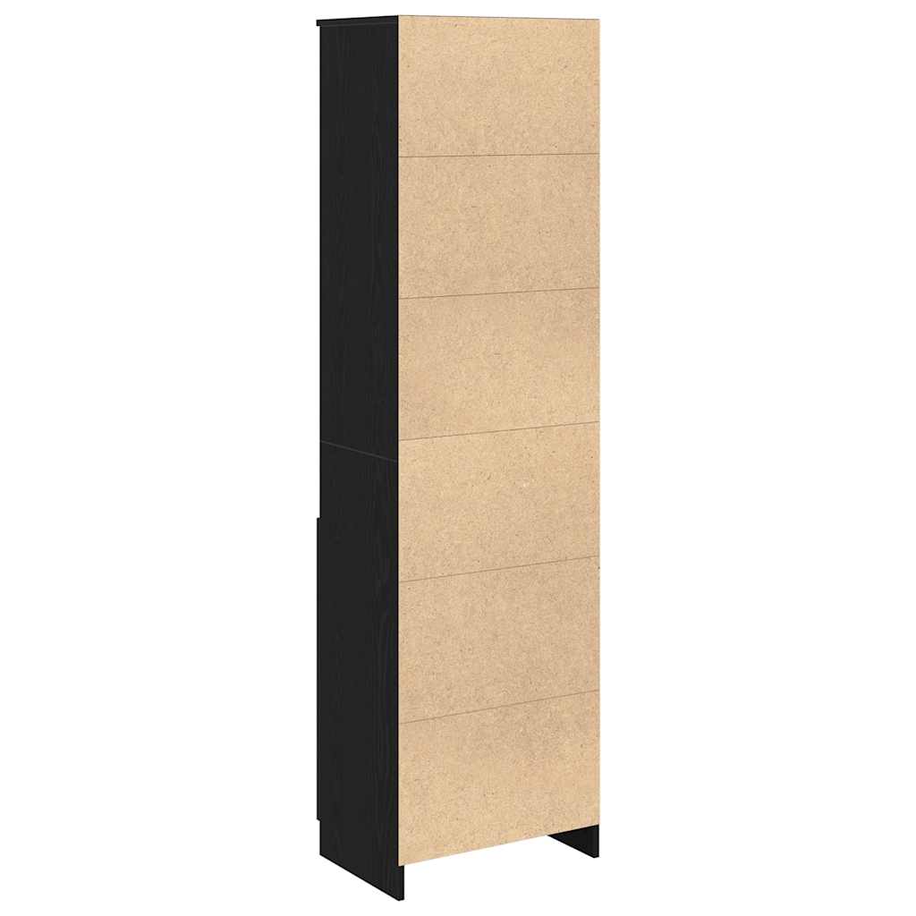 vidaXL Credenza Rovere Nero 50x35x180 cm in Legno Multistrato