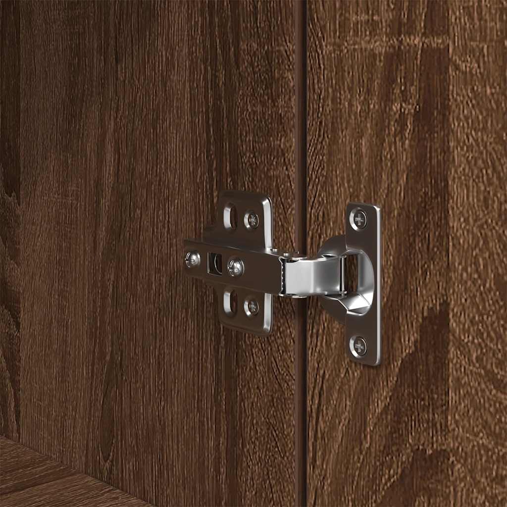 vidaXL Credenza Rovere Marrone 50x35x180 cm in Legno Multistrato