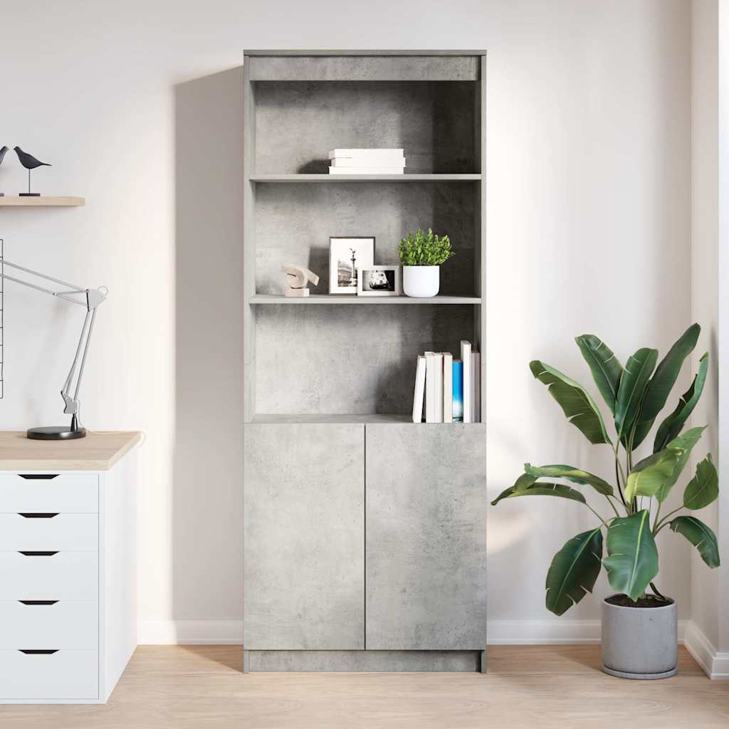 vidaXL Credenza Grigio Cemento 70x35x180 cm in Legno Multistrato