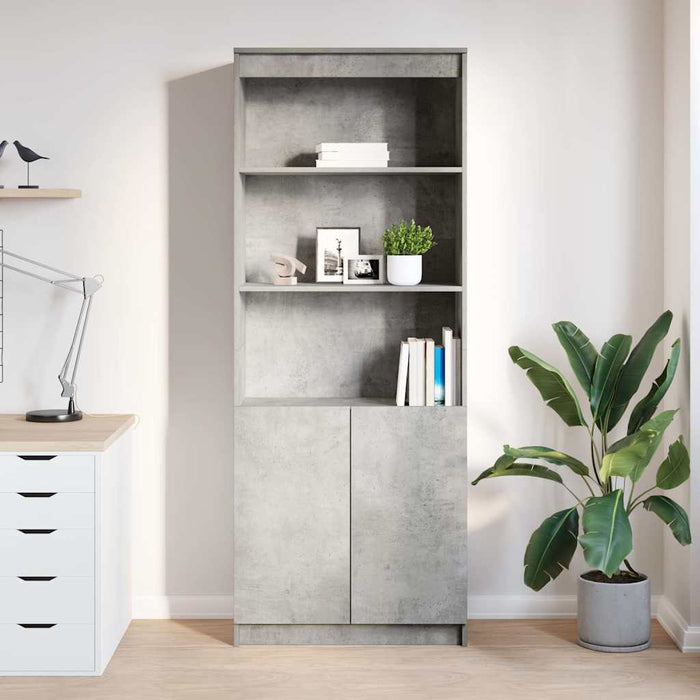 vidaXL Credenza Grigio Cemento 70x35x180 cm in Legno Multistrato