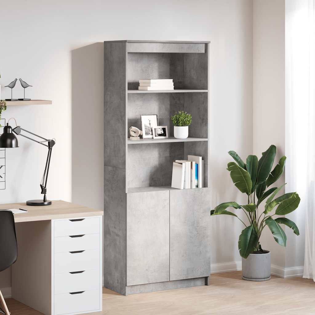 vidaXL Credenza Grigio Cemento 70x35x180 cm in Legno Multistrato