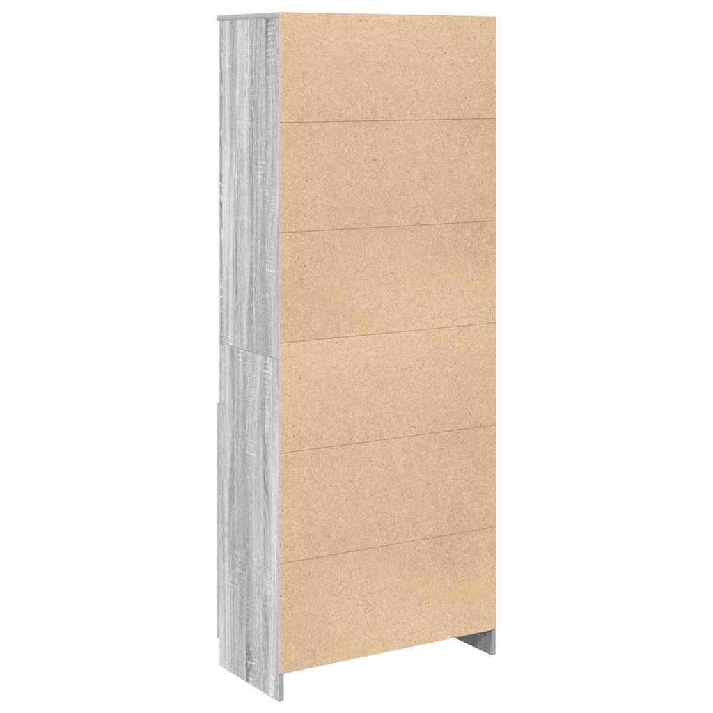 vidaXL Credenza Grigio Sonoma 70x35x180 cm in Legno Multistrato