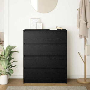 Credenza Rovere Nero 80x35x99 cm in Legno Multistrato 3328481