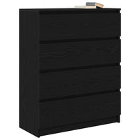 Credenza Rovere Nero 80x35x99 cm in Legno Multistrato 3328481