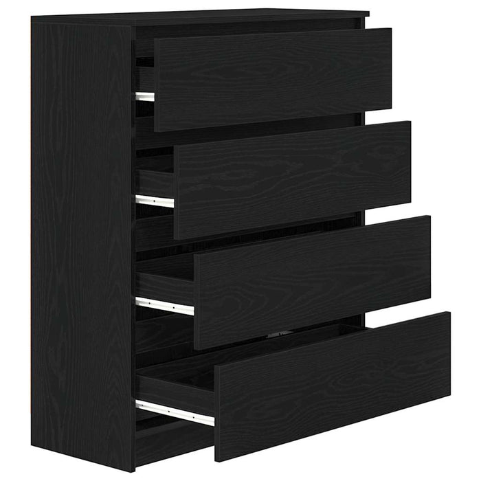 vidaXL Credenza Rovere Nero 80x35x99 cm in Legno Multistrato