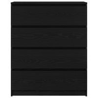 Credenza Rovere Nero 80x35x99 cm in Legno Multistrato 3328481