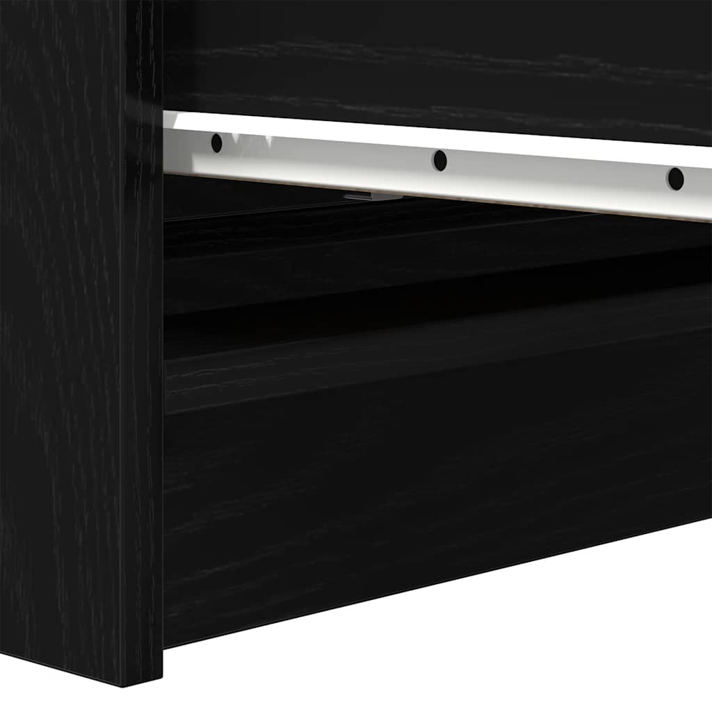 vidaXL Credenza Rovere Nero 80x35x99 cm in Legno Multistrato