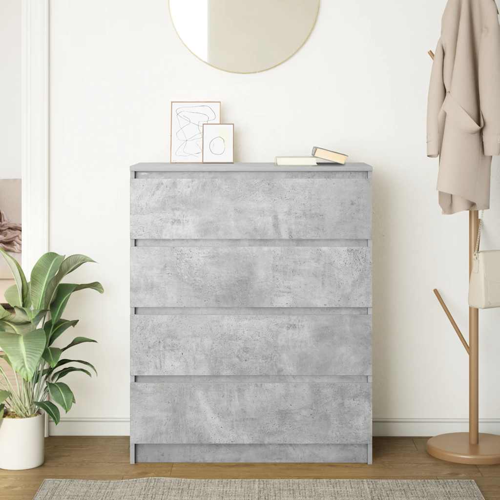 vidaXL Credenza Grigio Cemento 80x35x99 cm in Legno Multistrato