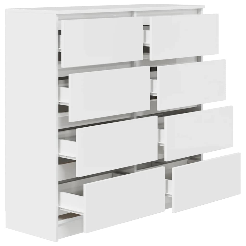 Credenza-Buffet-Armadio da cucina Bianca 100x35x99 cm in Legno Multistrato