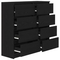 Credenza Rovere Nero 100x35x99 cm in Legno Multistrato