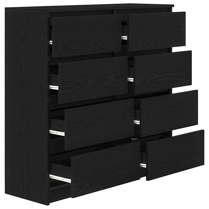 Credenza Rovere Nero 100x35x99 cm in Legno Multistrato