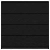 Credenza Rovere Nero 100x35x99 cm in Legno Multistrato