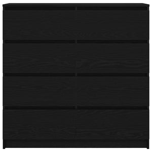 Credenza Rovere Nero 100x35x99 cm in Legno Multistrato