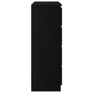 Credenza Rovere Nero 100x35x99 cm in Legno Multistrato