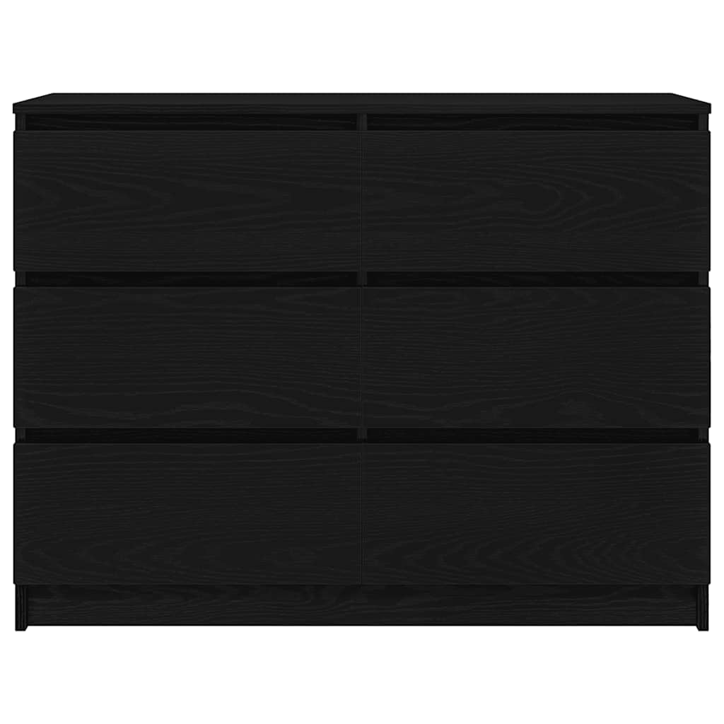 Credenza Rovere Nero 100x35x76 cm in Legno Multistrato