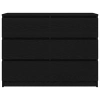 Credenza Rovere Nero 100x35x76 cm in Legno Multistrato