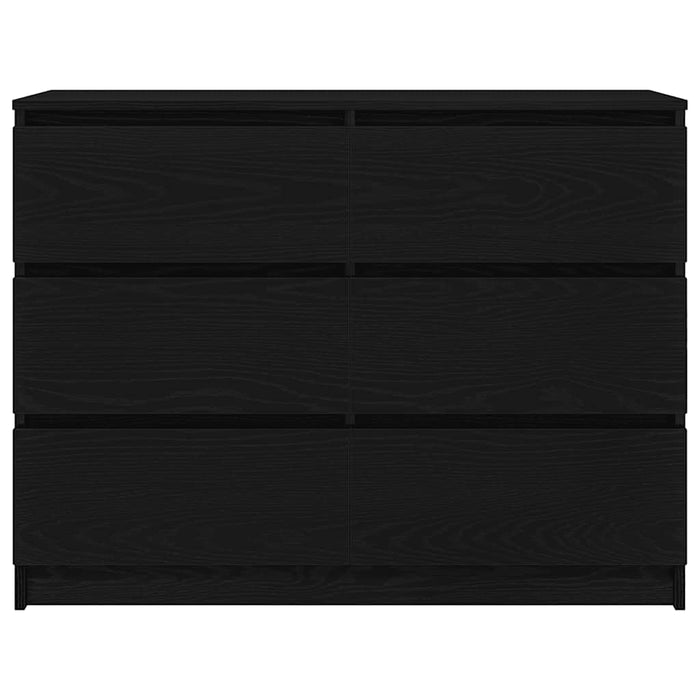 Credenza Rovere Nero 100x35x76 cm in Legno Multistrato