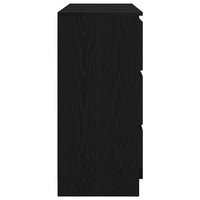 Credenza Rovere Nero 100x35x76 cm in Legno Multistrato