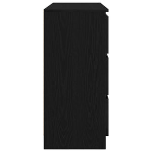 Credenza Rovere Nero 100x35x76 cm in Legno Multistrato
