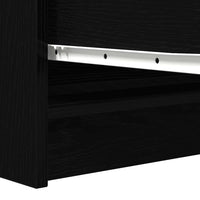 Credenza Rovere Nero 100x35x76 cm in Legno Multistrato
