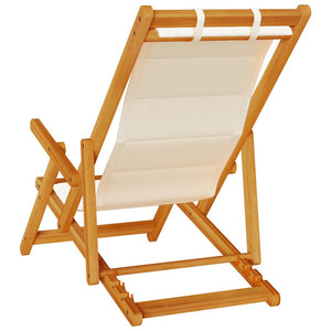 vidaXL Sedia da Spiaggia Pieghevole Braccioli Legno Acacia&Textilene