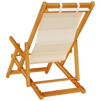 Sedia da Spiaggia Pieghevole Braccioli Legno Acacia&Textilene 4108067