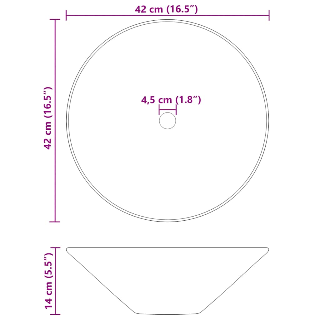 Lavandini 2 pz Nero Lucido Ø42x14 cm in Ceramica 42000314