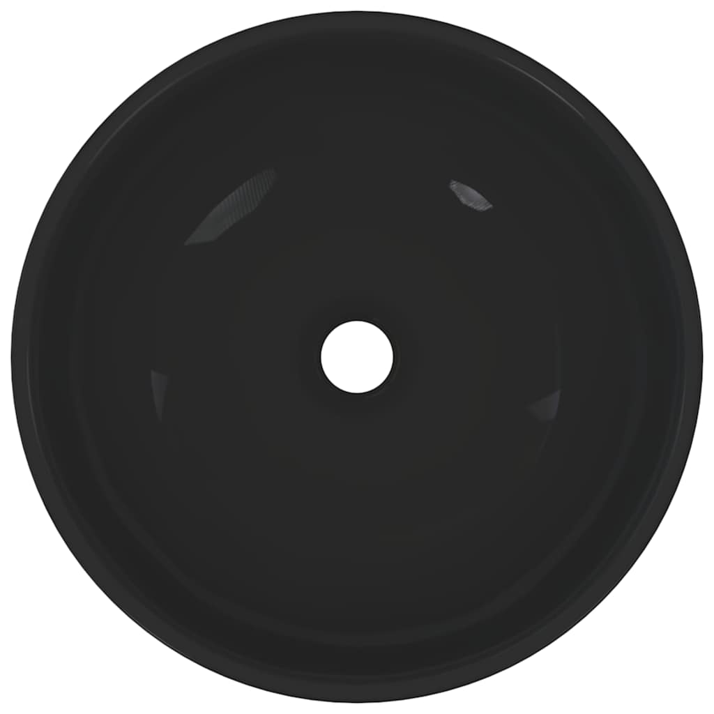 Lavandino Ø28x10 cm in Ceramica Nero Lucido 42000315