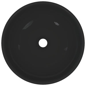 Lavandino Ø28x10 cm in Ceramica Nero Lucido 42000315