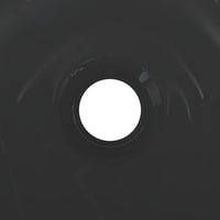 vidaXL Lavandino Ø28x10 cm in Ceramica Nero Lucido