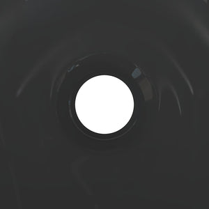 Lavandino-Lavabo-Lavello ?28x10 cm in Ceramica Nero Lucido