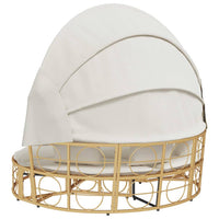 Lettino Prendisole Esterno Tetto e Cuscini in Polyrattan 4108235